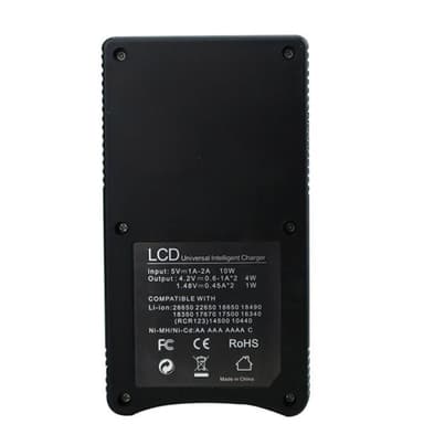 Batteriladdare SW-3 med LCD-display för 2x 18650 batterier