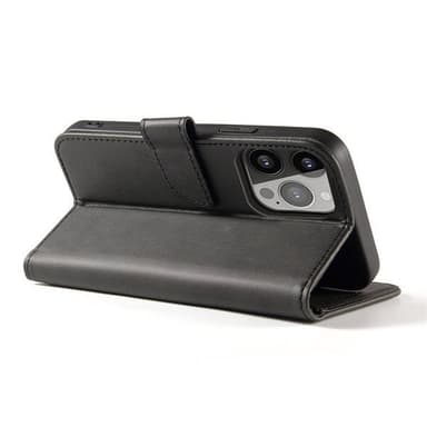 Konstläderfodral med ställ och kortfack till Samsung Galaxy S24 Ultra - Svart