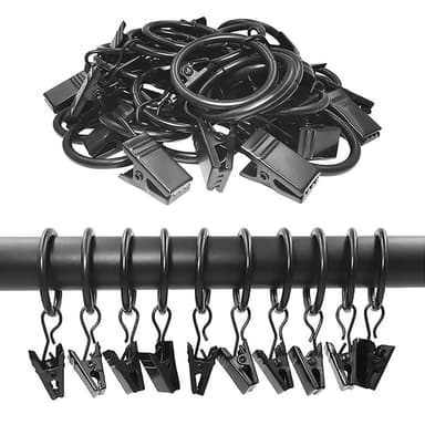 20-delade Gardinringar Clips Gardinstångsringar Draperi Clips 4x5,5 cm