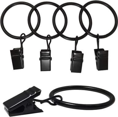 20-delade Gardinringar Clips Gardinstångsringar Draperi Clips 4x2,5 cm