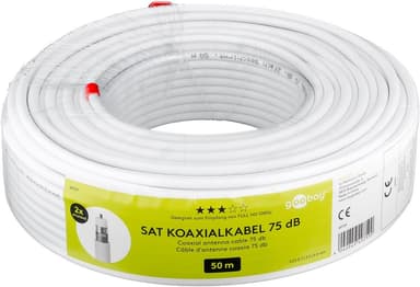 75 dB SAT-koaxialkabel, dubbelskärmad
