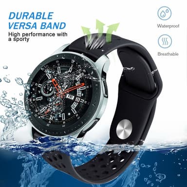 Samsung Gear S3 / Galaxy Watch 46 mm armband 22 mm Svart