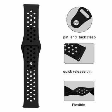 Samsung Gear S3 / Galaxy Watch 46 mm armband 22 mm Svart