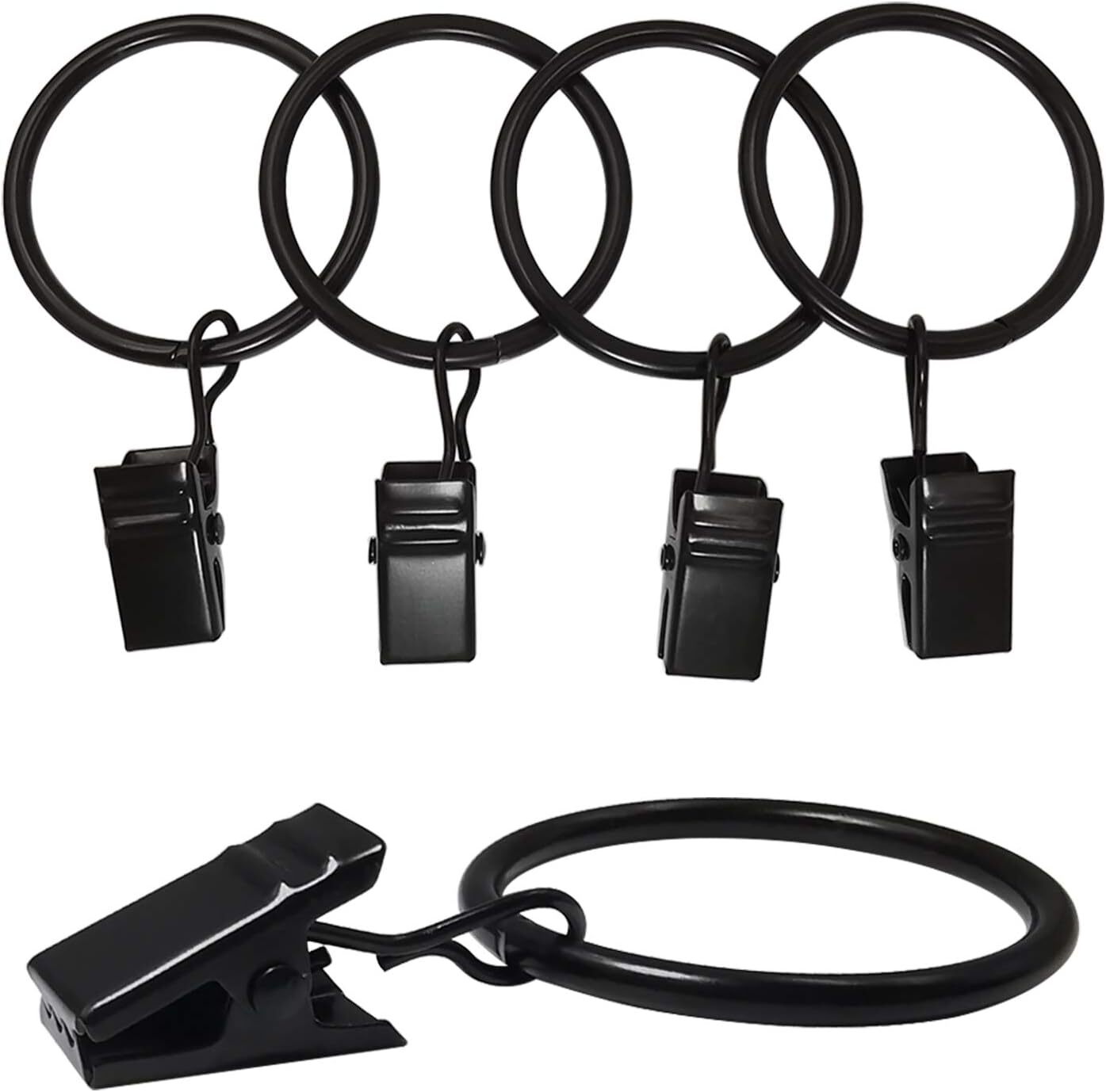 20-delade Gardinringar Clips Gardinstångsringar Draperi Clips 4x4,5 cm