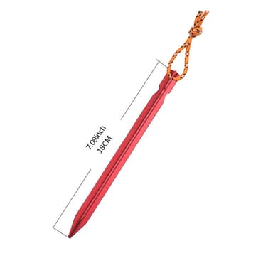 Tältpinnar / markpinnar med ögla 18 cm Aluminium Röd/Orange 8-pack