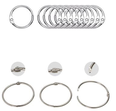 Öppningsbara gardinringar / metallringar 10 st Silver 15 mm