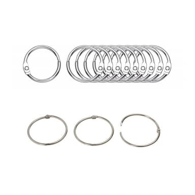 Öppningsbara gardinringar / metallringar 10 st Silver 15 mm