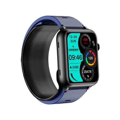 Smartwatch med stor skärm / blodtryck, puls, blodsyre Mörkblå