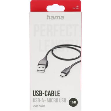 Laddkabel USB-A till Micro-USB Svart 1,5m