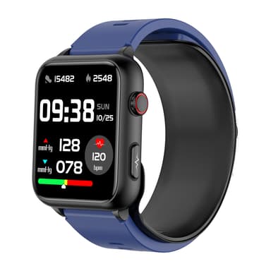 Smartwatch med stor skärm / blodtryck, puls, blodsyre Mörkblå
