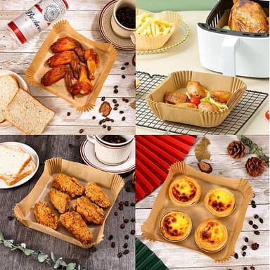 Air fryer pappersinlägg engångspapper 16 cm 50 styck Natur
