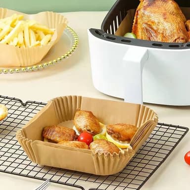 Air fryer pappersinlägg engångspapper 16 cm 50 styck Natur