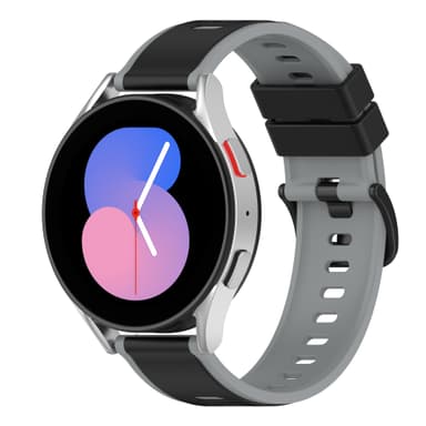 Klockarmband silikon Svart+grå 22 mm