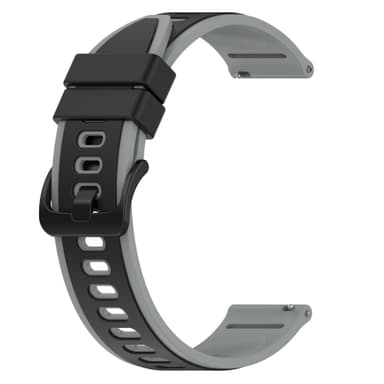 Klockarmband silikon Svart+grå 22 mm
