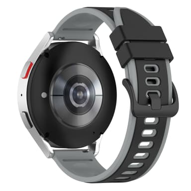 Klockarmband silikon Svart+grå 22 mm