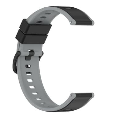 Klockarmband silikon Svart+grå 22 mm