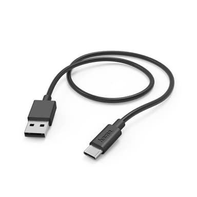Laddkabel USB-A till USB-C Svart 1,0m