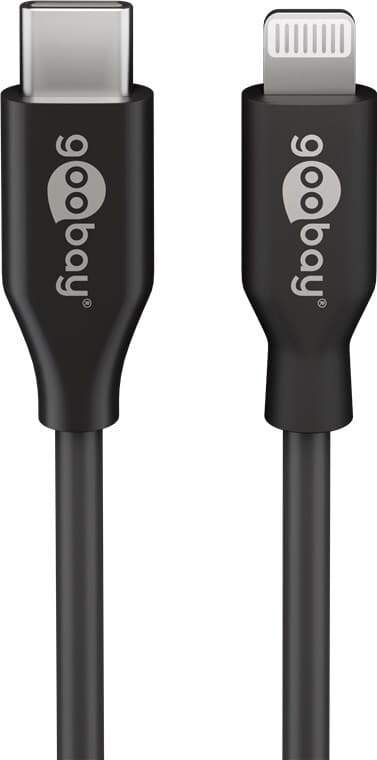 Lightning till USB-C laddnings- och synkroniseringskabel, 1 m, svart