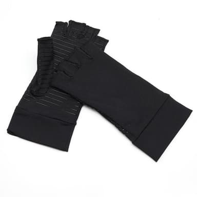 Halvfingerhalkfria fitnesscykelhandskar av kopparfiber XL