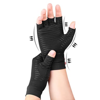 Halvfingerhalkfria fitnesscykelhandskar av kopparfiber XL