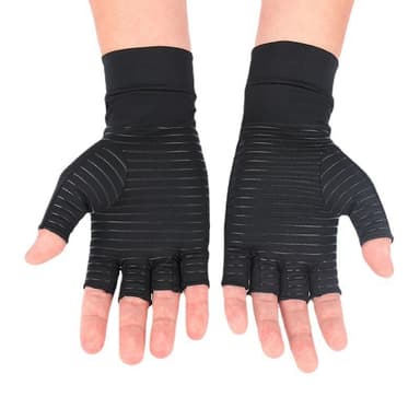 Halvfingerhalkfria fitnesscykelhandskar av kopparfiber XL