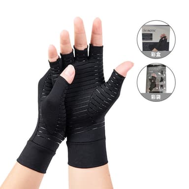 Halvfingerhalkfria fitnesscykelhandskar av kopparfiber XL