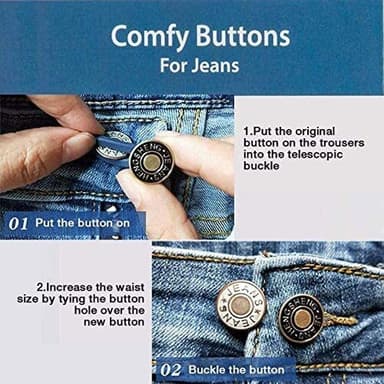 Midjeförlängare för jeans, kjolar och byxor 5-pack Blå