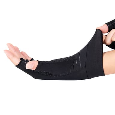 Halvfingerhalkfria fitnesscykelhandskar av kopparfiber XL