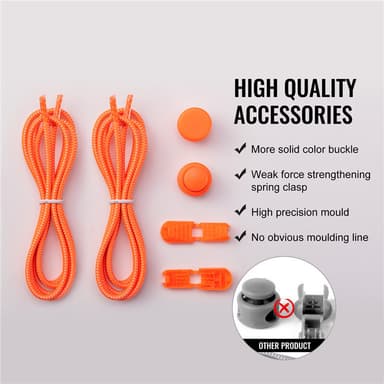 No-tie elastiska skosnören Orange
