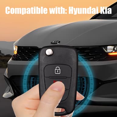 Bilnyckelskal till Hyundai Kia med 3 knappar svart
