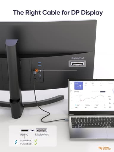 NÖRDIC 0,5m USBC till Displayport kabel UHD 4K 60Hz 21,6Gbps DP Alt Mode 1.2  HDCP, Aluminium kontakter Space Grey