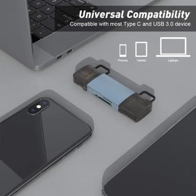 NÖRDIC USB 3.0 Kortläsare 2 Slot SD, MicroSD UHS-I