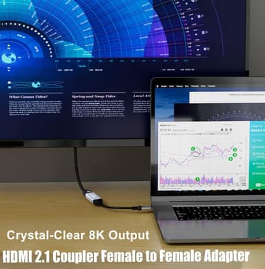 NÖRDIC HDMI 2.1 8K Hona till hona kabelförlängare HDMI könbytare