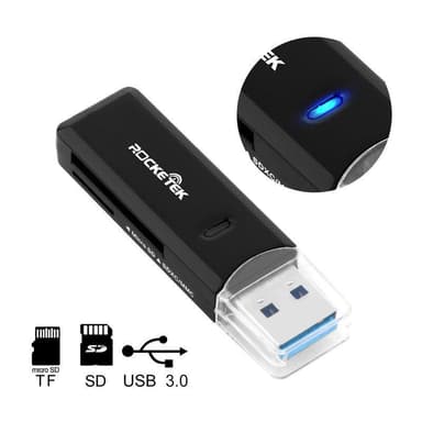 NÖRDIC USB 3.0 Kortläsare 2 Slot SD, MicroSD UHS-I