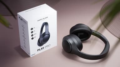 Happy Plugs Play Pro trådlösa around ear-hörlurar (svarta)