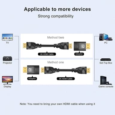 NÖRDIC HDMI adapter hane till hona 8K60Hz 4K120Hz Dynamisk HDR 48Gbps eARC