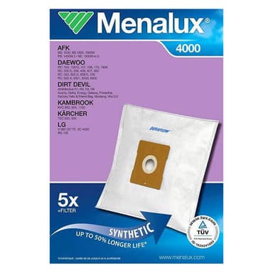 Menalux dammsugarpåsar 4000 (5 st)- AFK/Daewoo/Kärcher/Kambrook/LG etc