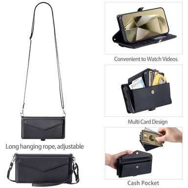 SKALO Samsung A16 PU-Läder Envelope Plånboksfodral - Svart
