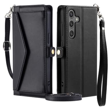 SKALO Samsung A16 PU-Läder Envelope Plånboksfodral - Svart
