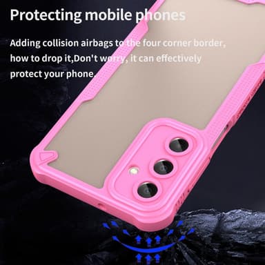 SKALO Samsung A16 Armor Hybrid Frosted Skal - Rosa