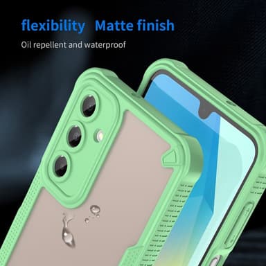 SKALO Samsung A16 Armor Hybrid Frosted Skal - Grön