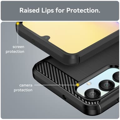 SKALO Samsung A16 Armor Carbon Stöttåligt TPU-skal - Svart