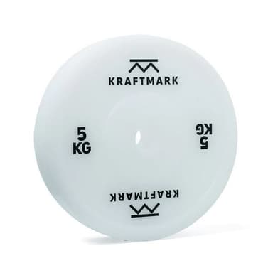 Kraftmark Internationella Viktskivor 50 mm Olympiska Teknikvikter, Viktskiva Plast 5 kg