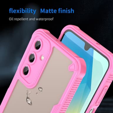SKALO Samsung A16 Armor Hybrid Frosted Skal - Rosa