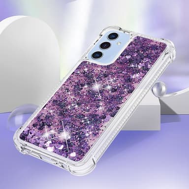 SKALO Samsung A16 Kvicksand Glitter Hjärtan TPU-skal - Lila