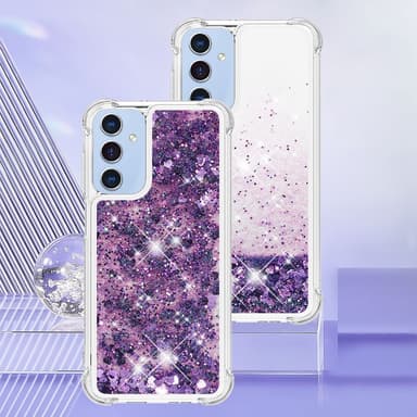 SKALO Samsung A16 Kvicksand Glitter Hjärtan TPU-skal - Lila