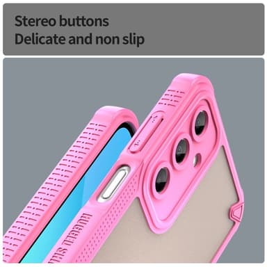 SKALO Samsung A16 Armor Hybrid Frosted Skal - Rosa