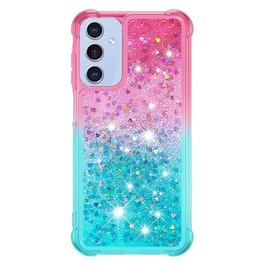SKALO Samsung A16 Kvicksand Glitter Hjärtan TPU-skal - Rosa-Turkos