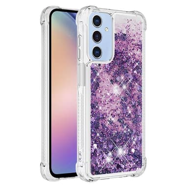SKALO Samsung A16 Kvicksand Glitter Hjärtan TPU-skal - Lila