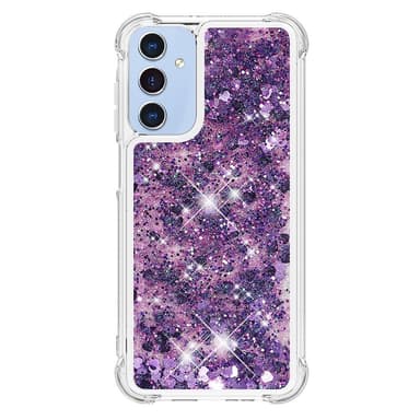 SKALO Samsung A16 Kvicksand Glitter Hjärtan TPU-skal - Lila